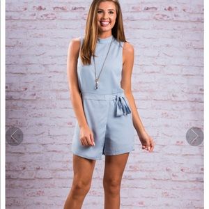 Light blue skort romper